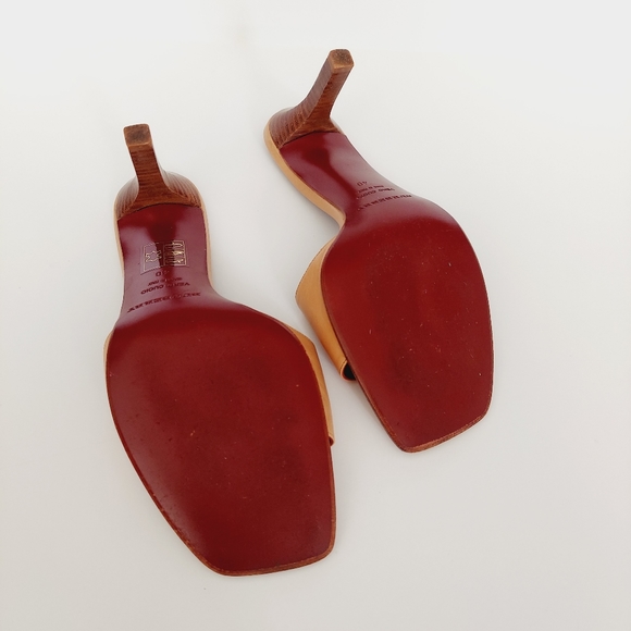 Vintage Burberry Leather Studded Accents Slides - Picture 11 of 15